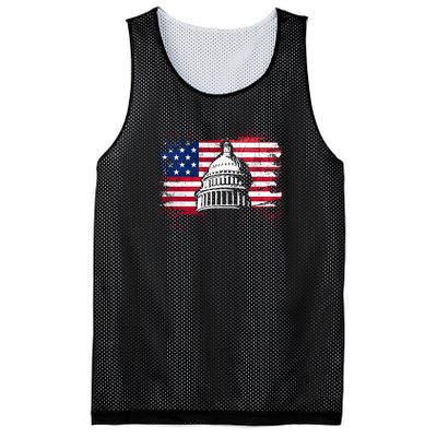 White House Usa Flag . Mesh Reversible Basketball Jersey Tank