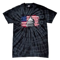 White House Usa Flag . Tie-Dye T-Shirt