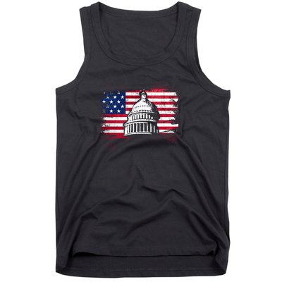 White House Usa Flag . Tank Top