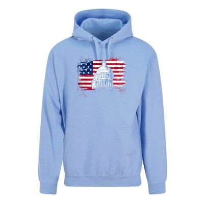 White House Usa Flag . Unisex Surf Hoodie