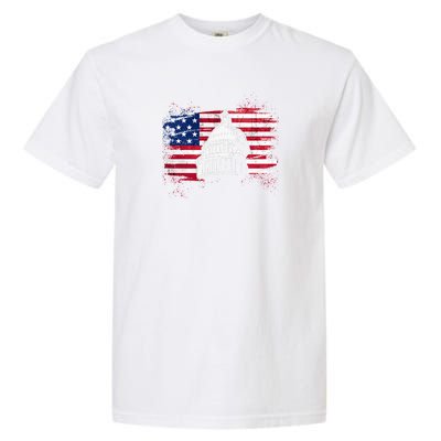 White House Usa Flag . Garment-Dyed Heavyweight T-Shirt