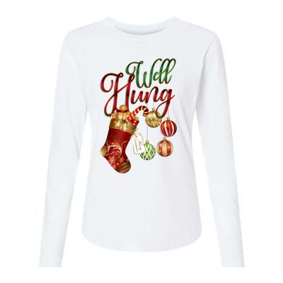 Well Hung Ugly Christmas Womens Cotton Relaxed Long Sleeve T-Shirt