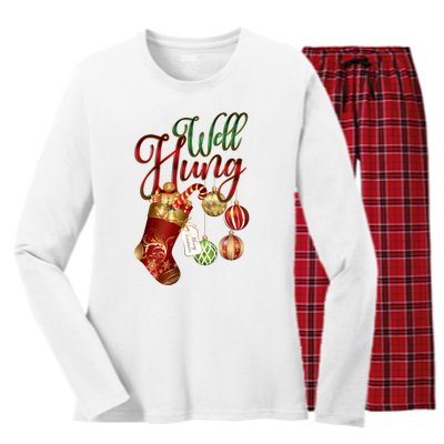 Well Hung Ugly Christmas Women's Long Sleeve Flannel Pajama Set 