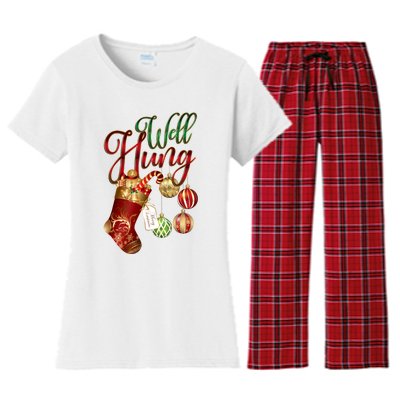 Well Hung Ugly Christmas Women's Flannel Pajama Set