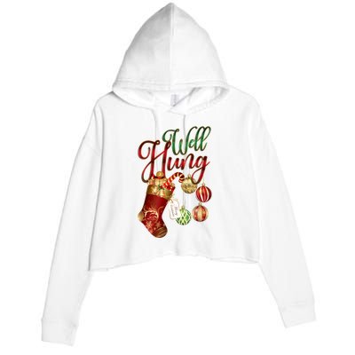 Well Hung Ugly Christmas Crop Fleece Hoodie