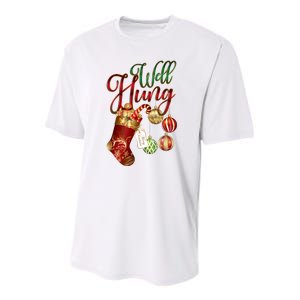 Well Hung Ugly Christmas Youth Performance Sprint T-Shirt