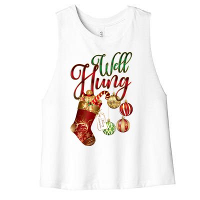 Well Hung Ugly Christmas Women's Racerback Cropped Tank