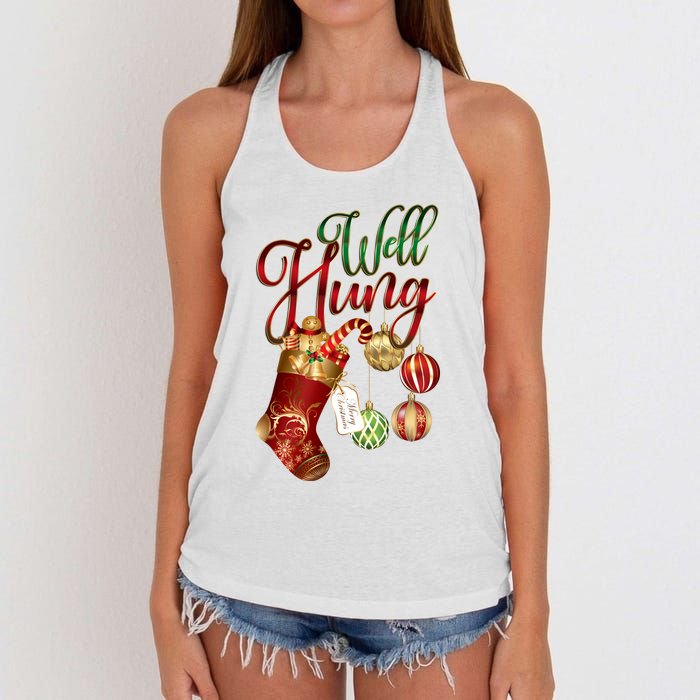 Well Hung Ugly Christmas Women's Knotted Racerback Tank