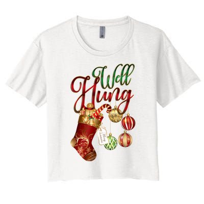 Well Hung Ugly Christmas Women's Crop Top Tee