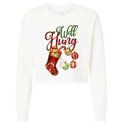 Well Hung Ugly Christmas Cropped Pullover Crew