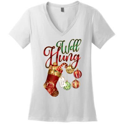 Well Hung Ugly Christmas Women's V-Neck T-Shirt