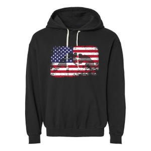 Wrestling Hoodie Usa Flag Wrestling Hoodie Garment-Dyed Fleece Hoodie