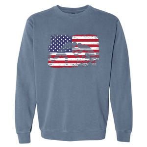 Wrestling Hoodie Usa Flag Wrestling Hoodie Garment-Dyed Sweatshirt