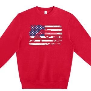 Wrestling Hoodie Usa Flag Wrestling Hoodie Premium Crewneck Sweatshirt