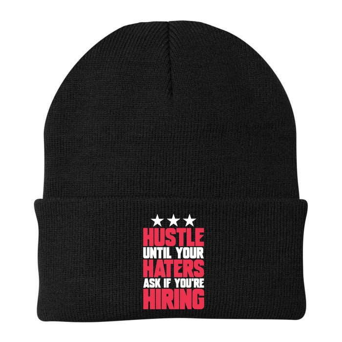 Womens Hustle Until Your Haters Ask If You're Hiring Hustle Knit Cap Winter Beanie