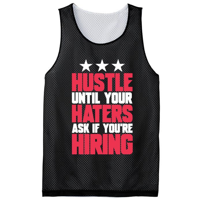 Womens Hustle Until Your Haters Ask If You're Hiring Hustle Mesh Reversible Basketball Jersey Tank