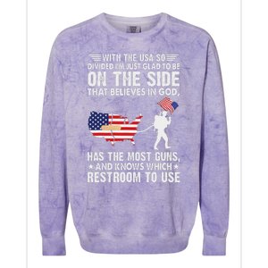 With He Usa So Divide IM Just Glad O Be On He Side Colorblast Crewneck Sweatshirt