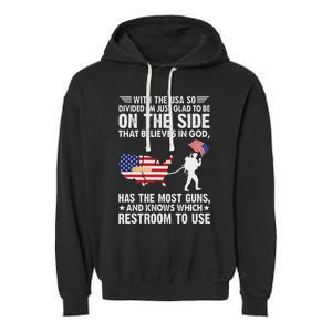 With He Usa So Divide IM Just Glad O Be On He Side Garment-Dyed Fleece Hoodie