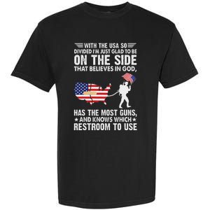 With He Usa So Divide IM Just Glad O Be On He Side Garment-Dyed Heavyweight T-Shirt