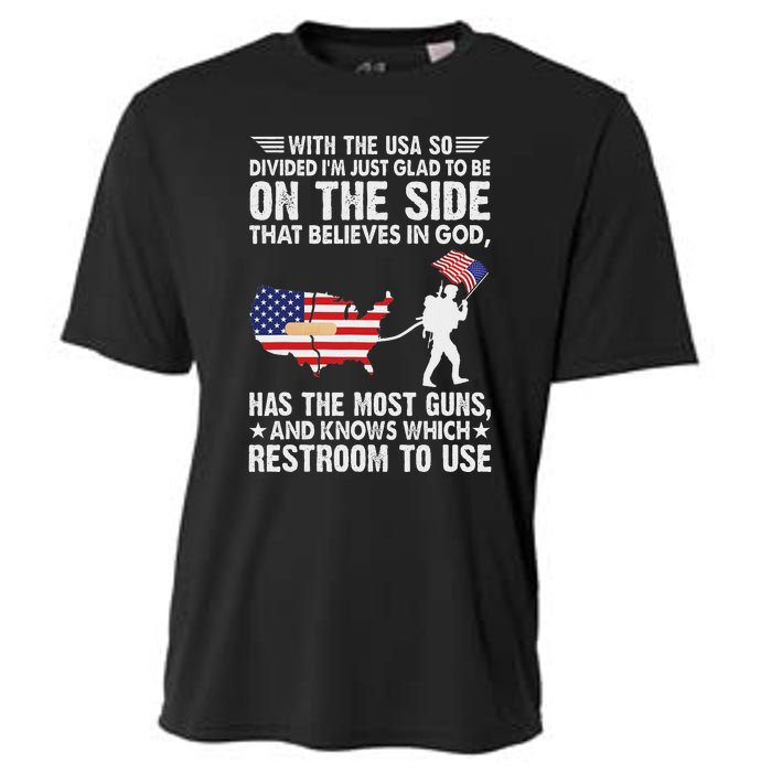 With He Usa So Divide IM Just Glad O Be On He Side Cooling Performance Crew T-Shirt