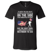 With He Usa So Divide IM Just Glad O Be On He Side V-Neck T-Shirt