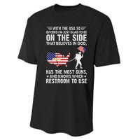 With He Usa So Divide IM Just Glad O Be On He Side Performance Sprint T-Shirt