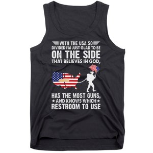 With He Usa So Divide IM Just Glad O Be On He Side Tank Top