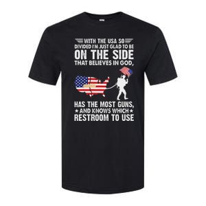 With He Usa So Divide IM Just Glad O Be On He Side Softstyle CVC T-Shirt