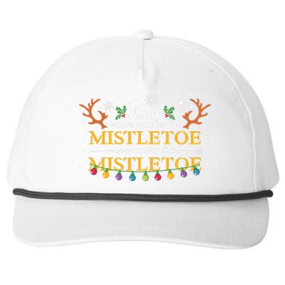 What Happens Under The Mistletoe Stays Under The Mistletoe Snapback Five-Panel Rope Hat