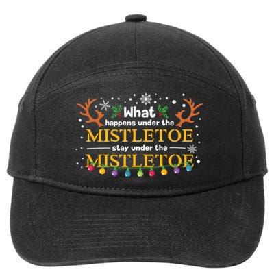 What Happens Under The Mistletoe Stays Under The Mistletoe 7-Panel Snapback Hat