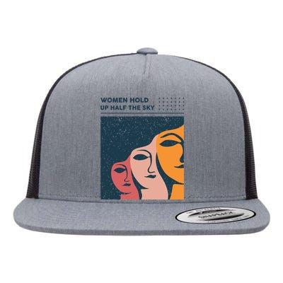 Women Hold Up Half The Sky Flat Bill Trucker Hat