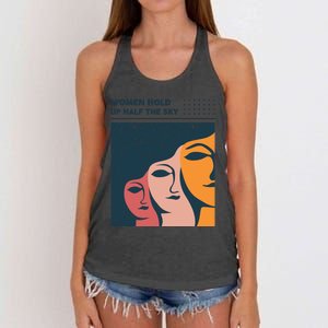 Women Hold Up Half The Sky Women's Knotted Racerback Tank