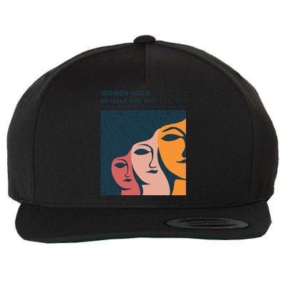 Women Hold Up Half The Sky Wool Snapback Cap