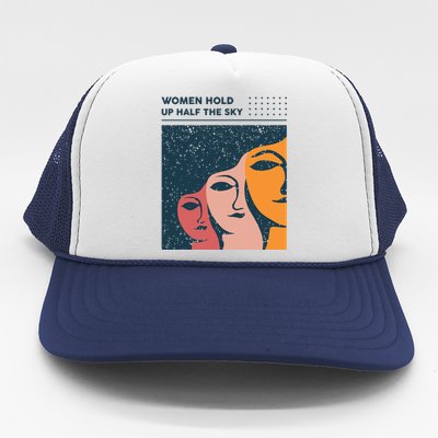 Women Hold Up Half The Sky Trucker Hat