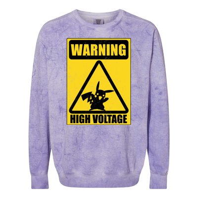 Warning High Voltage Colorblast Crewneck Sweatshirt