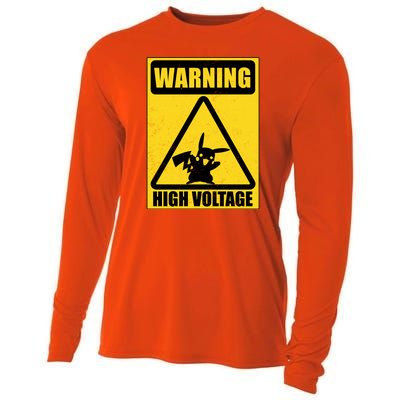 Warning High Voltage Cooling Performance Long Sleeve Crew