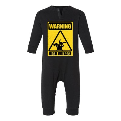 Warning High Voltage Infant Fleece One Piece