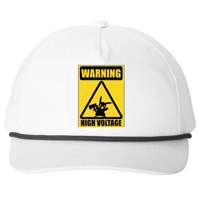 Warning High Voltage Snapback Five-Panel Rope Hat