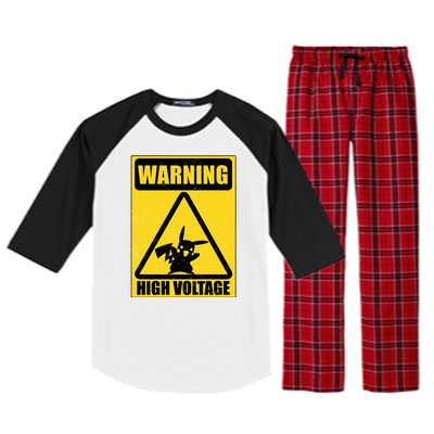 Warning High Voltage Raglan Sleeve Pajama Set