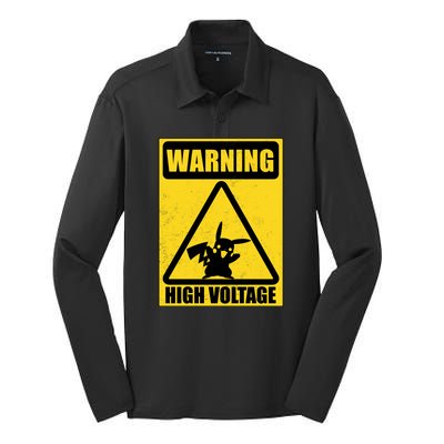 Warning High Voltage Silk Touch Performance Long Sleeve Polo