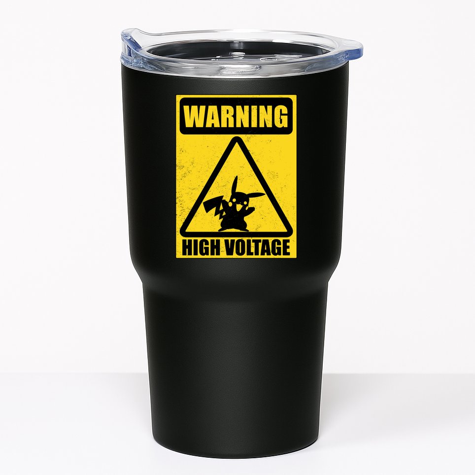 Warning High Voltage Tumbler