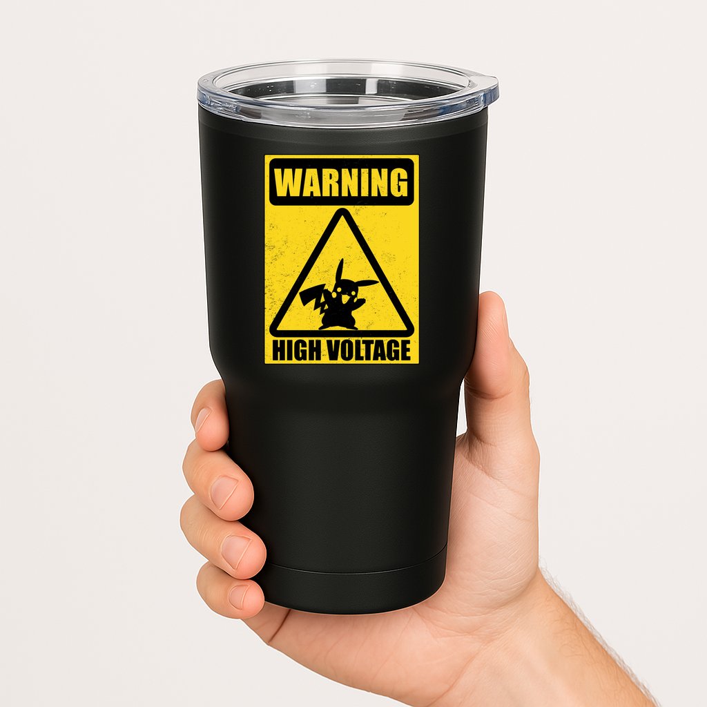 Warning High Voltage Tumbler