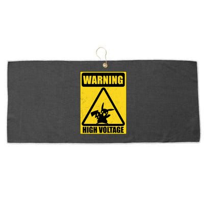 Warning High Voltage Large Microfiber Waffle Golf Towel