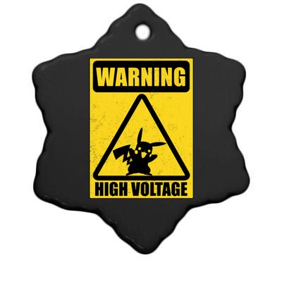 Warning High Voltage Ceramic Star Ornament