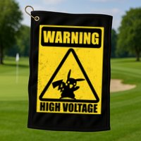 Warning High Voltage Golf Towel
