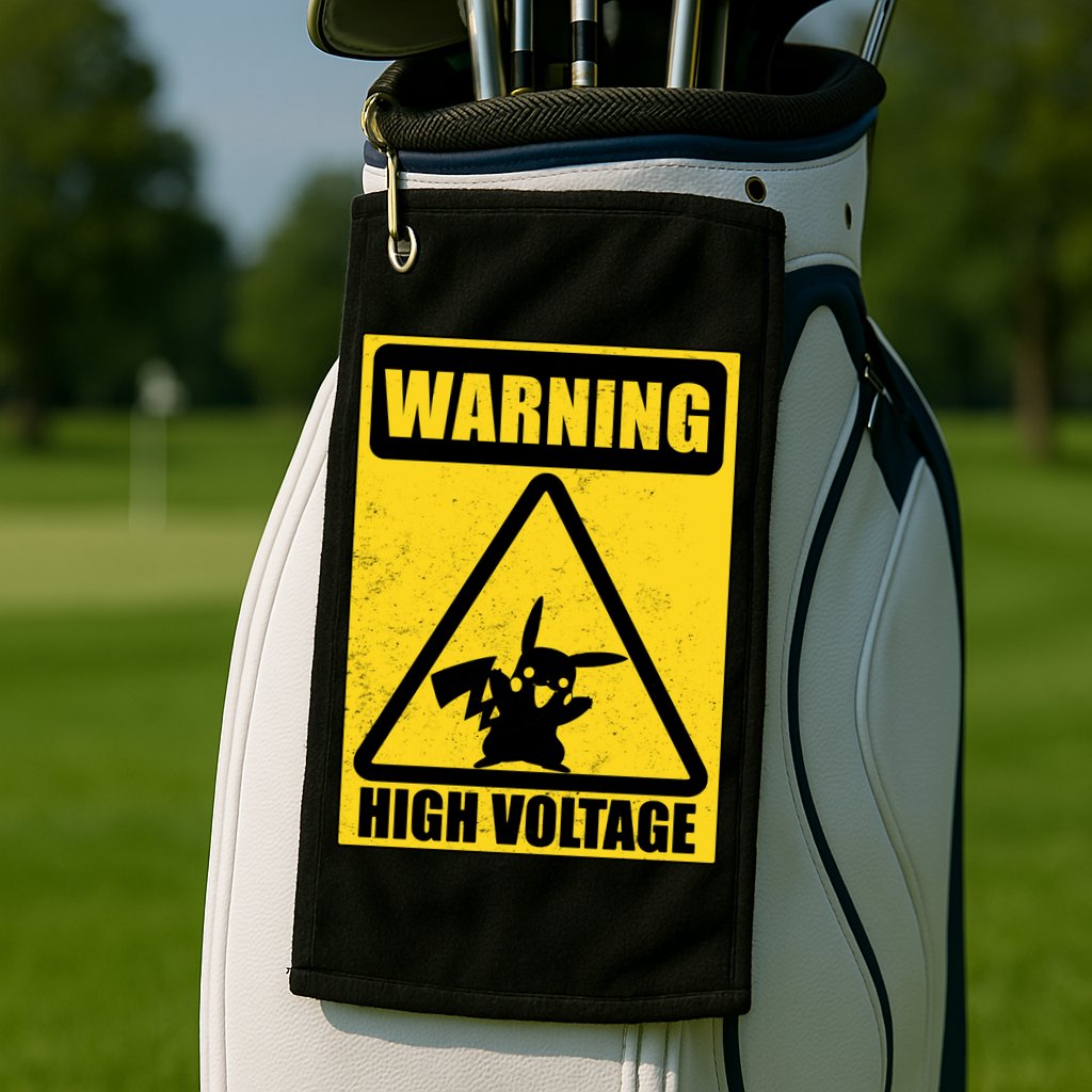 Warning High Voltage Golf Towel