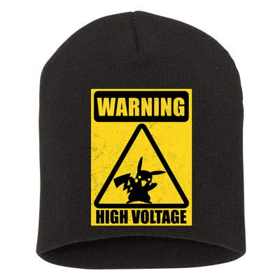 Warning High Voltage Short Acrylic Beanie