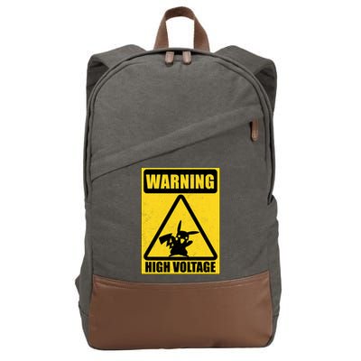 Warning High Voltage Cotton Canvas Backpack