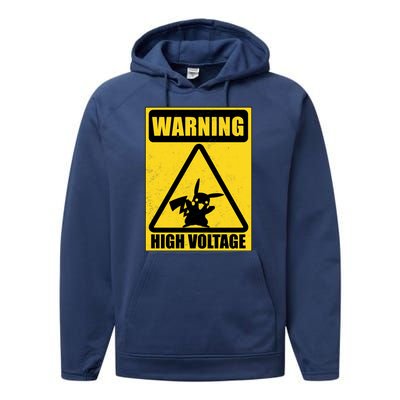 Warning High Voltage Performance Fleece Hoodie