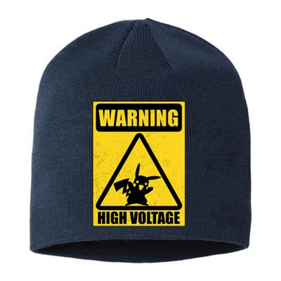 Warning High Voltage Sustainable Beanie